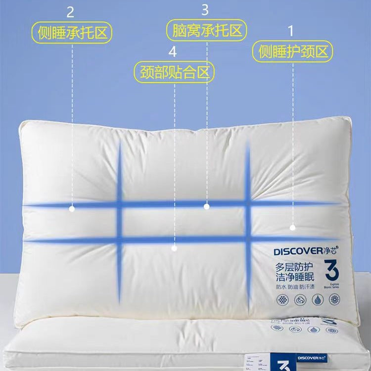 Five-star hotel special soft sleep cotton pillow pillow core A neck pillow single pair of low pillow whole head - image 3