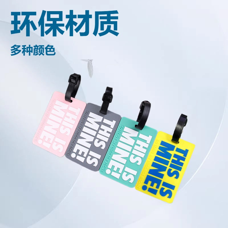 Luggage Tag PVC Environmental Protection Cartoon Letter Luggage Tag Creative PVC Boarding Identification Tag Travel Aircraft Checktag - image 1