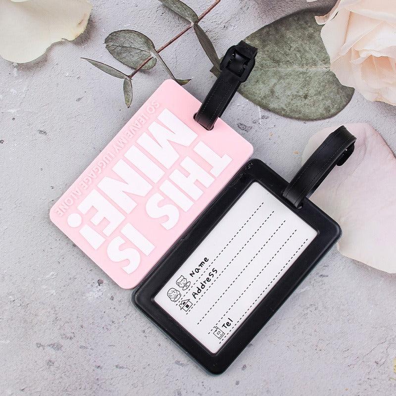 Luggage Tag PVC Environmental Protection Cartoon Letter Luggage Tag Creative PVC Boarding Identification Tag Travel Aircraft Checktag - image 4