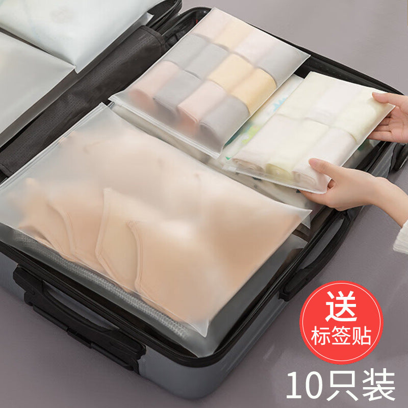 Travel Storage Bag PE Thickened Clothes Finishing Shoes Storage Bag Transparent Waterproof Portable Pack Bag Six-piece Set - image 2