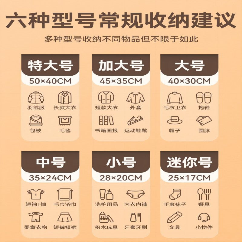 Travel Storage Bag PE Thickened Clothes Finishing Shoes Storage Bag Transparent Waterproof Portable Pack Bag Six-piece Set - image 4