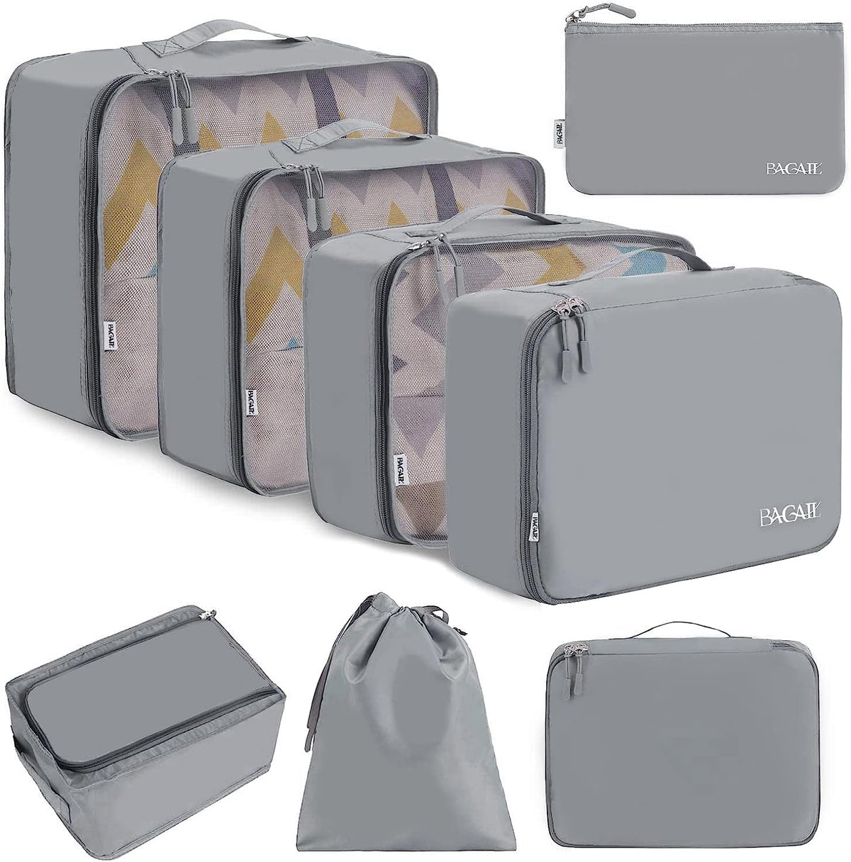 BAGAIL 8 Set Packing Cubes Luggage Packing Organizers for Travel Accessories