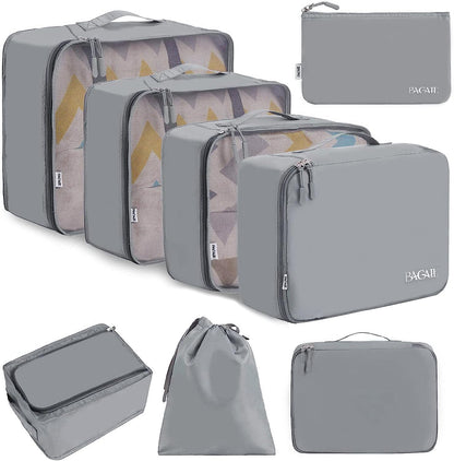 BAGAIL 8 Set Packing Cubes Luggage Packing Organizers for Travel Accessories
