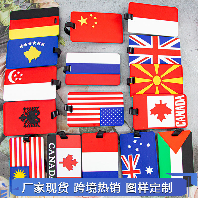 Travel Pvc Flag Luggage Tag, 3D Flag Boarding Pass, Anti-Loss Identification Tag, Work Badge, Bus Card Holder - image 1