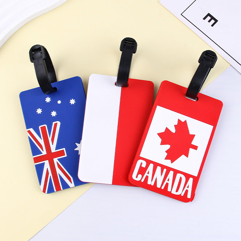 Travel Pvc Flag Luggage Tag, 3D Flag Boarding Pass, Anti-Loss Identification Tag, Work Badge, Bus Card Holder - image 2