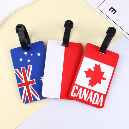 Travel Pvc Flag Luggage Tag, 3D Flag Boarding Pass, Anti-Loss Identification Tag, Work Badge, Bus Card Holder - image 2