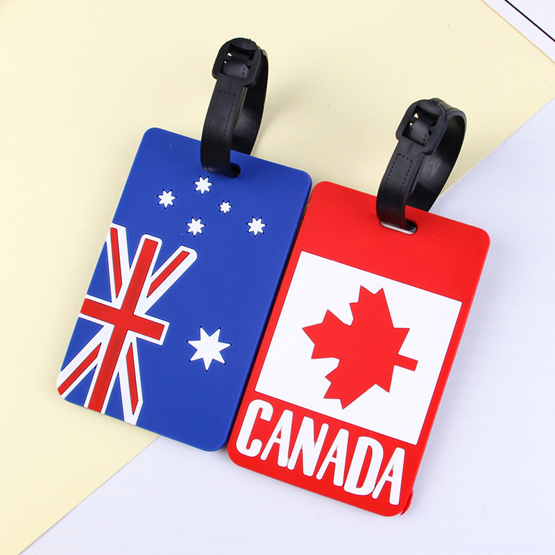 Travel Pvc Flag Luggage Tag, 3D Flag Boarding Pass, Anti-Loss Identification Tag, Work Badge, Bus Card Holder - image 3