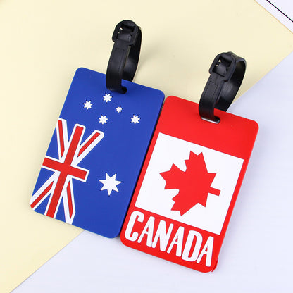 Travel Pvc Flag Luggage Tag, 3D Flag Boarding Pass, Anti-Loss Identification Tag, Work Badge, Bus Card Holder - image 3