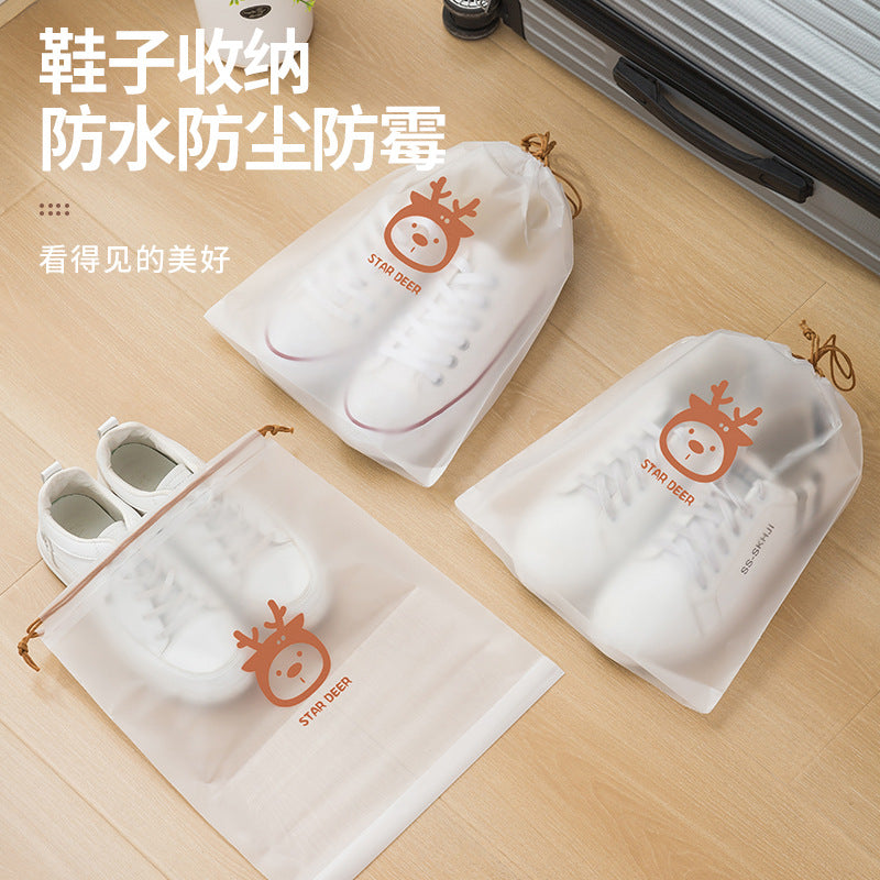 Shoe Storage Bag Dust-proof Moisture-proof Drawstring Bucket Student Dormitory Finishing Shoe Bag Self-sealing Bag for Travel - image 1
