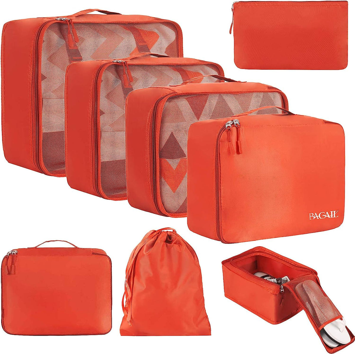 BAGAIL 8 Set Packing Cubes Luggage Packing Organizers for Travel Accessories