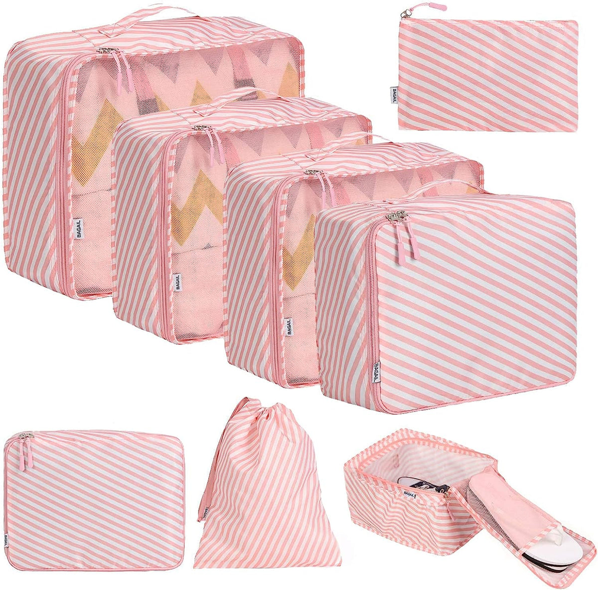 BAGAIL 8 Set Packing Cubes Luggage Packing Organizers for Travel Accessories