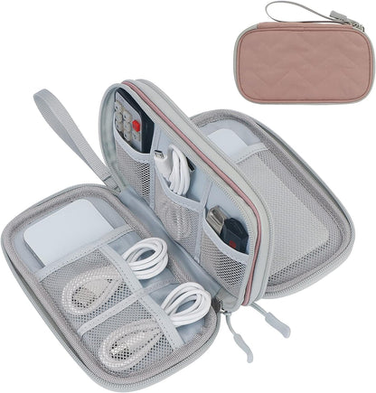 FYY Travel Cable Organizer Pouch Electronic Accessories Carry Case Portable Waterproof Double Layers All-in-One Storage Bag for Cord, Charger, Phone, Earphone Black