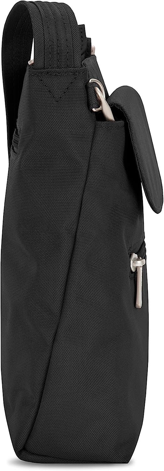 Travelon Anti-Theft Classic Mini Shoulder Bag, Black, One Size, 8.5 x 8.5 x 2
