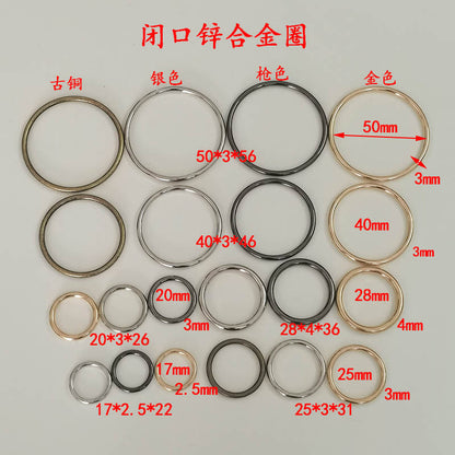 Zinc Alloy Circle Closed Ring Clothing Luggage Accessories Metal Seamless Ring Women's Belt Line Buckle Round Ring Buckle - image 2
