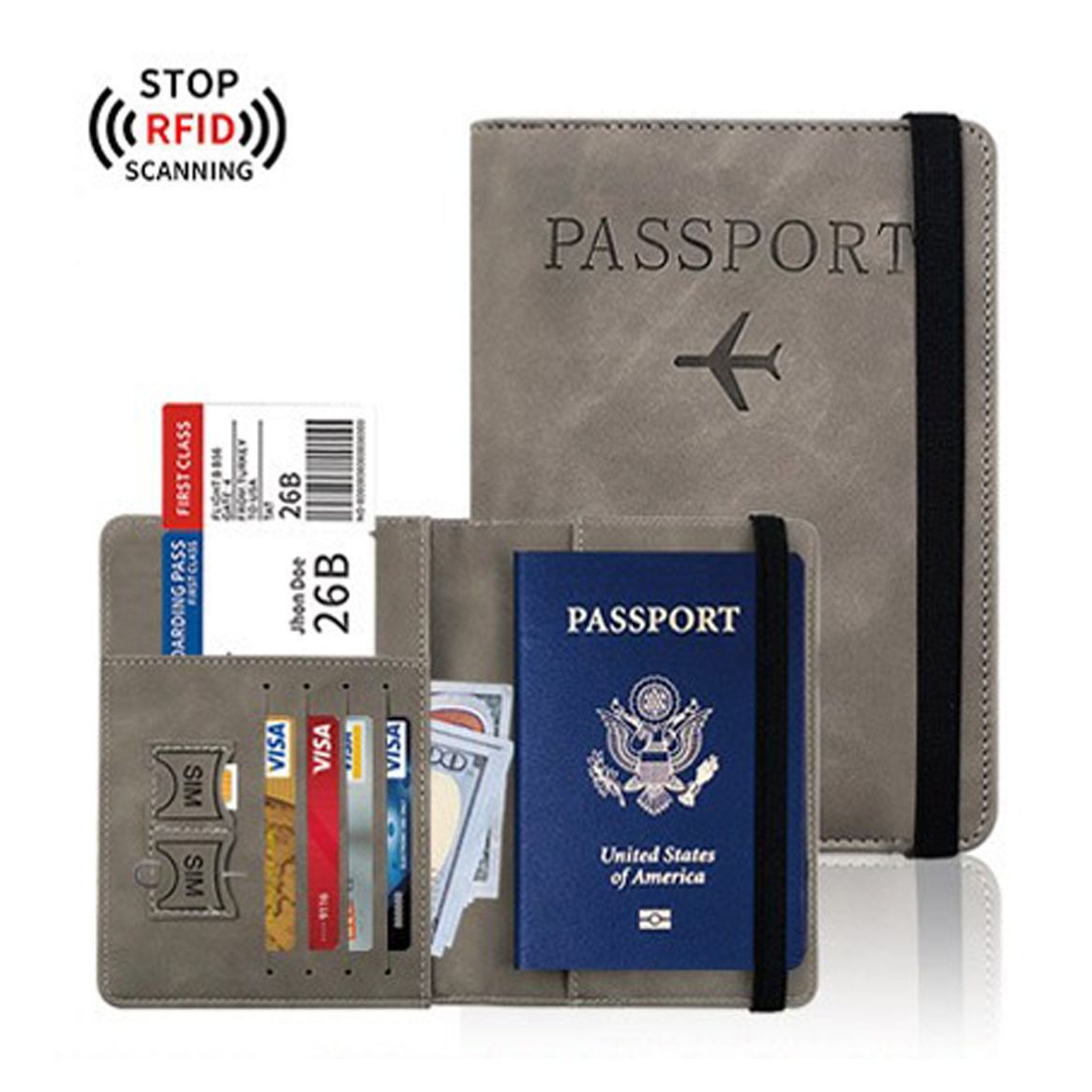 Ribbon Color-Changing Anti-Theft Pu Passport Holder Passport Multi-Internal Pavilion Multi-Flap Pocket Pants Passport Document - image 5