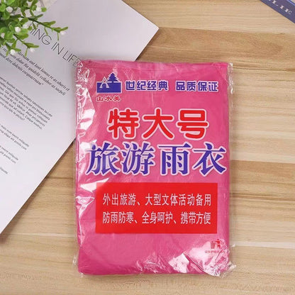 Extra Large Disposable Portable Adult Thickened Pe Raincoat Travel Rainstorm-Proof Outdoor Poncho Factory - image 4
