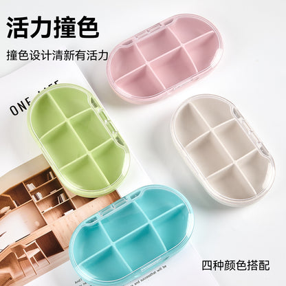 Cross-border hot small pill box portable sealed large capacity Mini Storage packing box portable pill box one week pill box - image 1