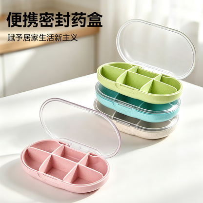 Cross-border hot small pill box portable sealed large capacity Mini Storage packing box portable pill box one week pill box - image 2