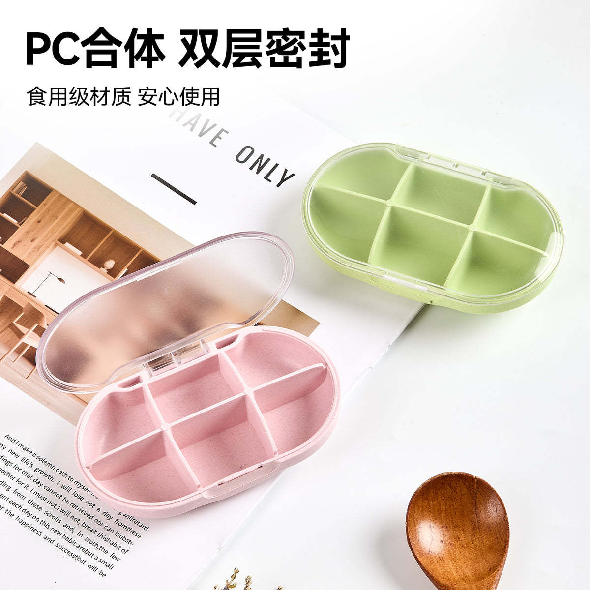 Cross-border hot small pill box portable sealed large capacity Mini Storage packing box portable pill box one week pill box - image 3
