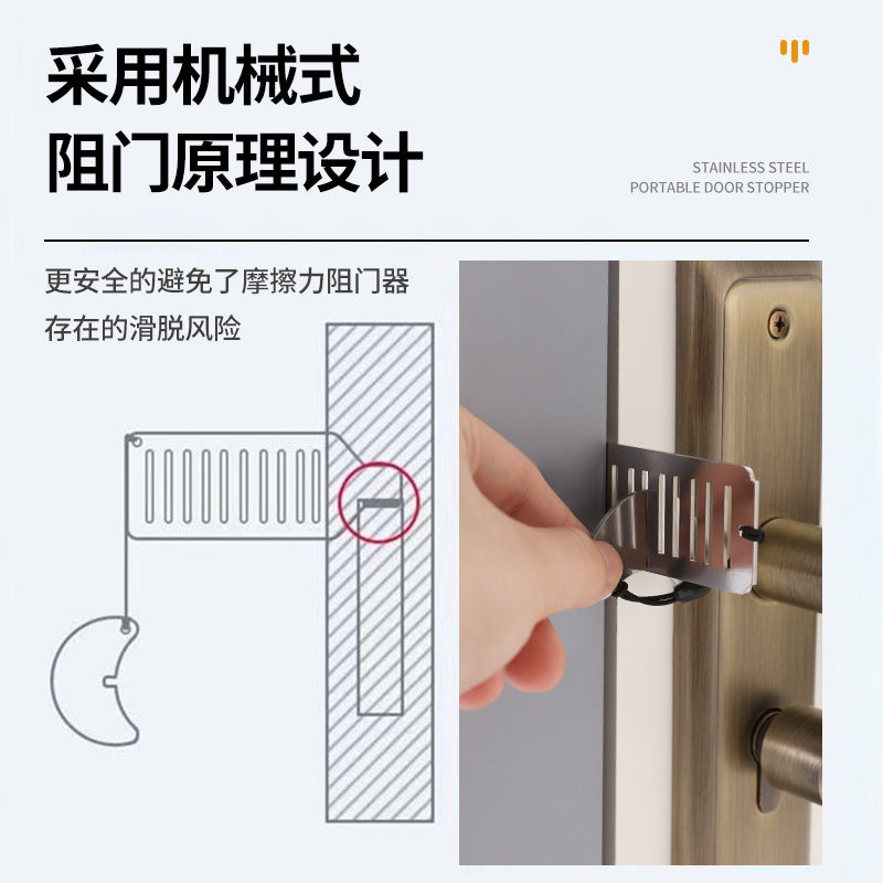 Door Lock Door Stopper Travel Portable Lock Door Lock Hotel Anti-Theft Lock Anti-Theft Door Stopper Safety Lock - image 2