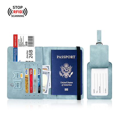 PU leather anti-magnetic passport bag luggage tag suit leather anti-theft brush rfid passport holder ID bag in stock passport cover - image 2