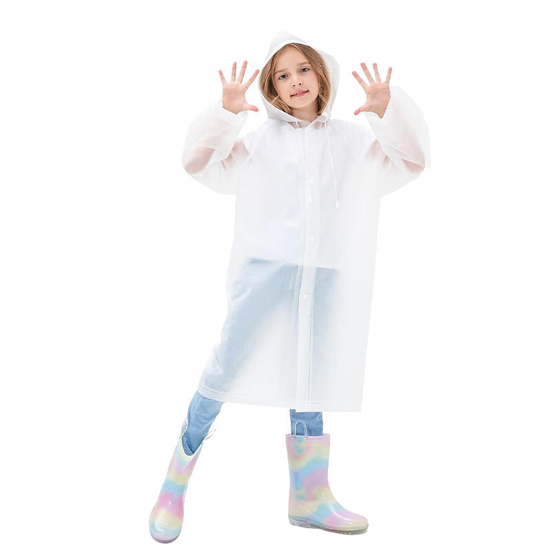 Children's raincoat non-disposable eva thickened medium and large children student lightweight raincoat outdoor travel poncho factory - image 5