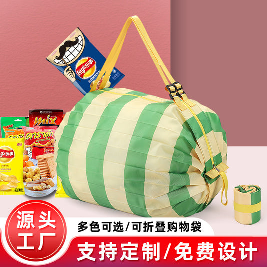 New travel folding bag clothes storage bag large capacity travel handbag striped printed storage bag - image 1