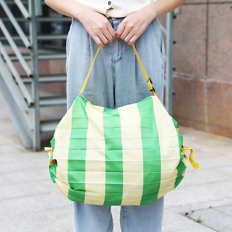 New travel folding bag clothes storage bag large capacity travel handbag striped printed storage bag - image 2