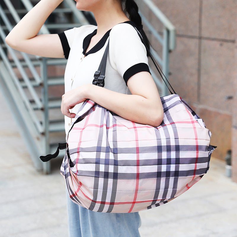 New travel folding bag clothes storage bag large capacity travel handbag striped printed storage bag - image 4