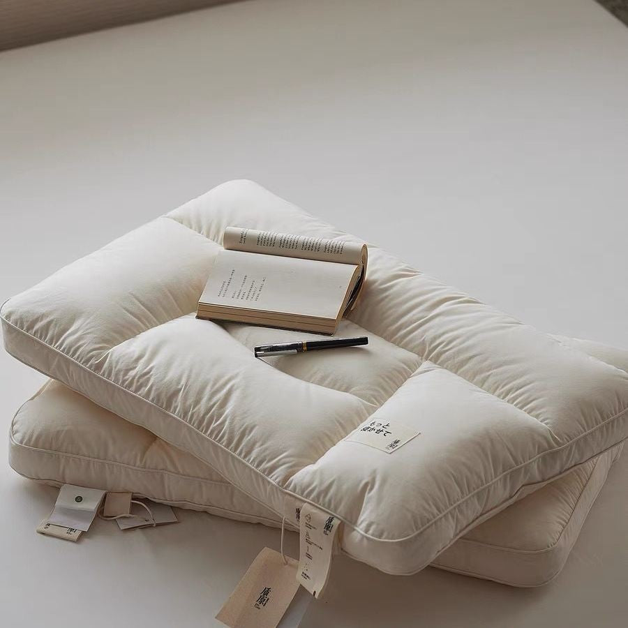 Factory Direct Sales of Original Ecological Non-Fluorescent Sleep-Aiding Class a Ecological Antibacterial Pure Cotton Neck Pillow Core Pillow, All-Cotton Pillow - image 1