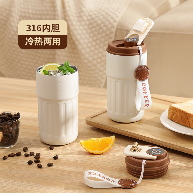 High-Quality 316 Stainless Steel Coffee Cup with Smart Temperature Display, Portable Insulated Travel Mug, Customizable Gift Water Bottle - image 1