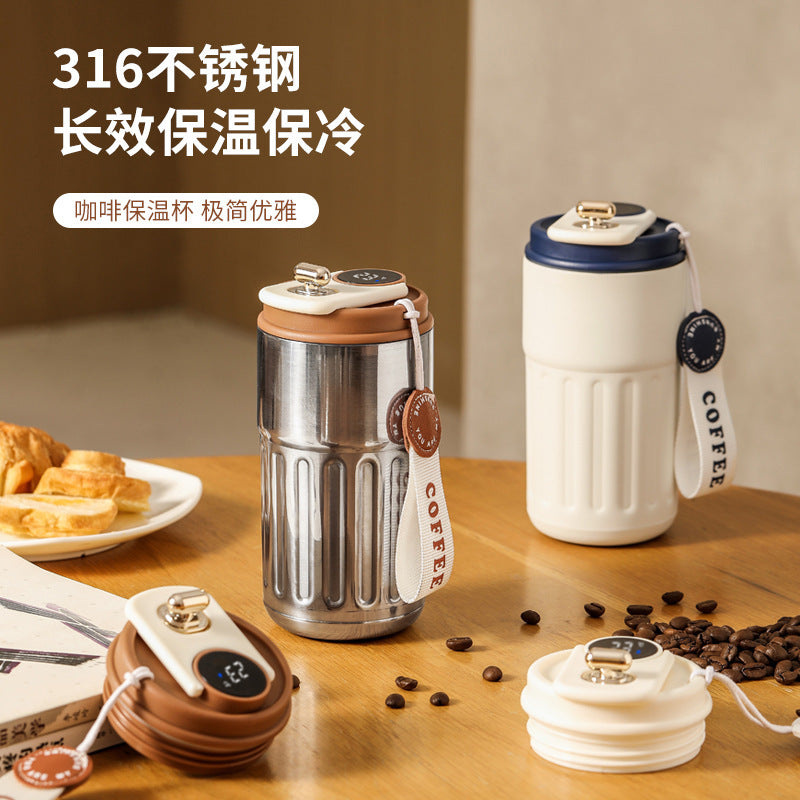 High-Quality 316 Stainless Steel Coffee Cup with Smart Temperature Display, Portable Insulated Travel Mug, Customizable Gift Water Bottle - image 4
