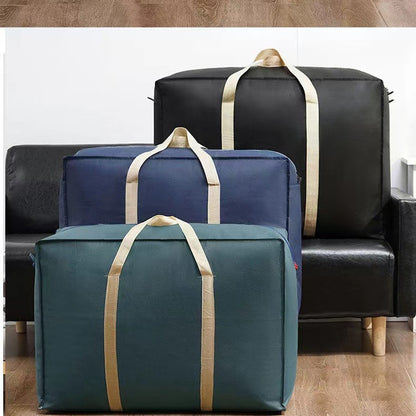 Woven bag moving packing bag extra large luggage bag moisture-proof storage bag quilt clothes bag handbag non-woven fabric - image 1