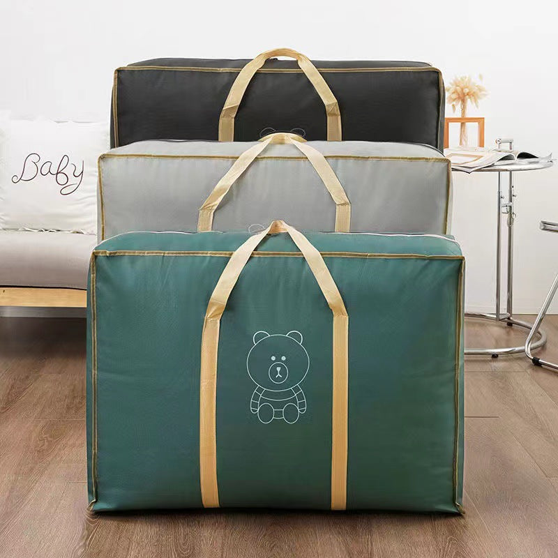 Woven bag moving packing bag extra large luggage bag moisture-proof storage bag quilt clothes bag handbag non-woven fabric - image 2