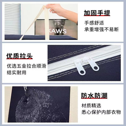 Woven bag moving packing bag extra large luggage bag moisture-proof storage bag quilt clothes bag handbag non-woven fabric - image 5