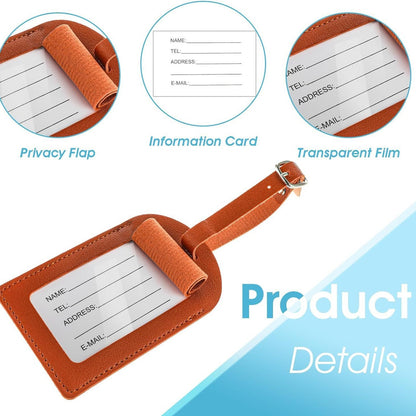 Leather Luggage Tag, Luggage Bag, Luggage Label, Color Privacy Cover, Name Card, Adjustable Strap, Anti-Theft Design - image 3