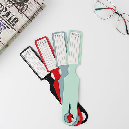 Ready-Made Candy-Colored Double-Sided Pvc Hot-Pressed Leather Boarding Luggage Tags with Printable Logo Long Luggage Tags Wholesale - image 3