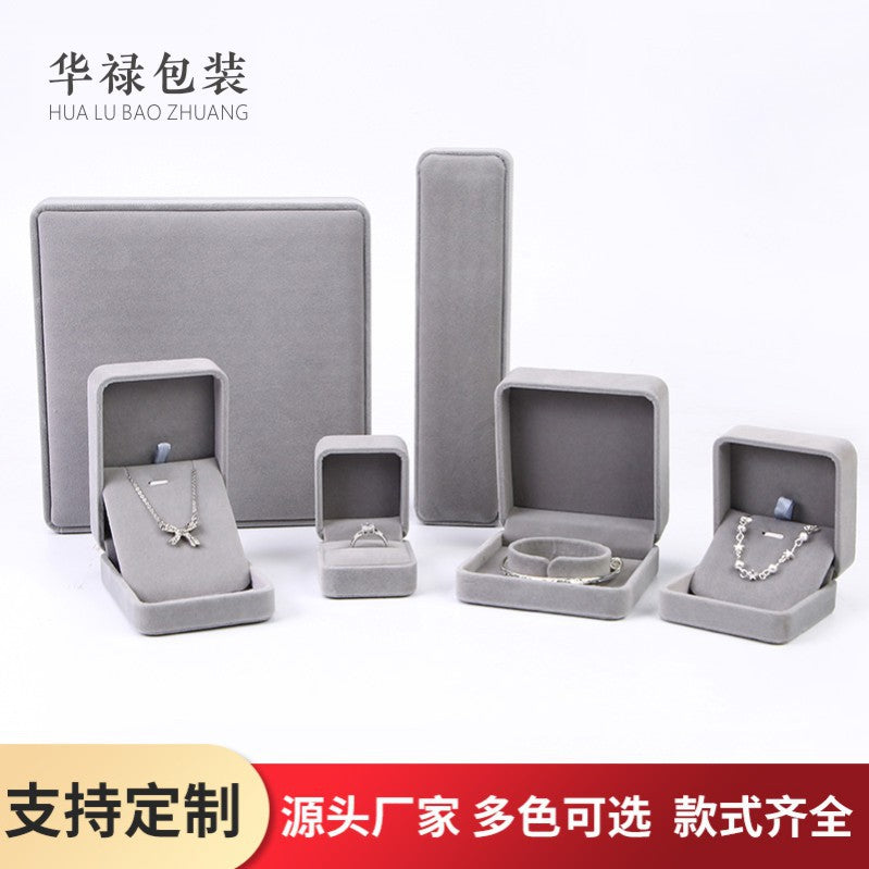 Rounded flannel jewelry box bracelet earrings pendant necklace bracelet storage jewelry box ring box packing box - image 1