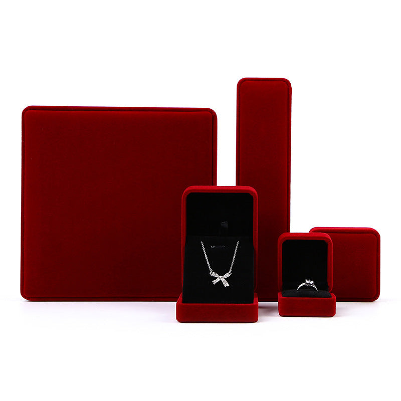 Rounded flannel jewelry box bracelet earrings pendant necklace bracelet storage jewelry box ring box packing box - image 5