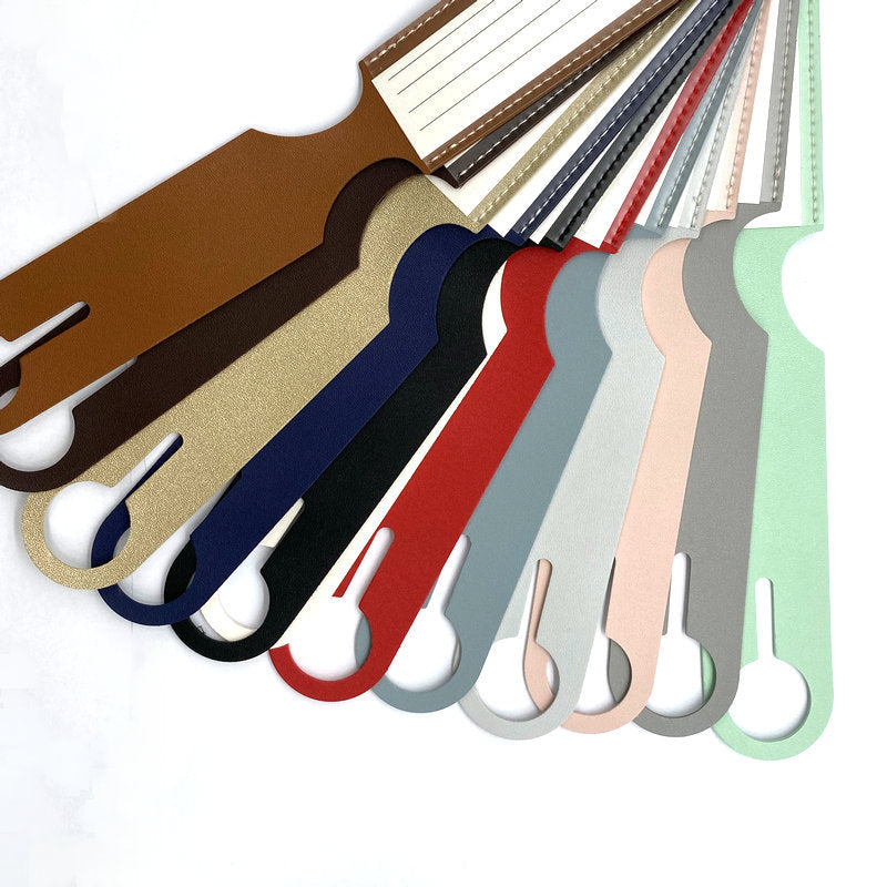 PU leather long hanging luggage tag anti-lost boarding pass printed name tag identification suitcase tag - image 3