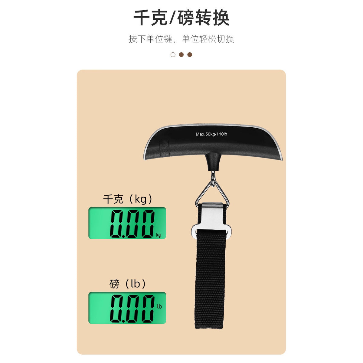 50kg Portable Handheld Electronic Scale for Luggage and Bags, Mini Hook Scale for Cross-Border Use - image 3
