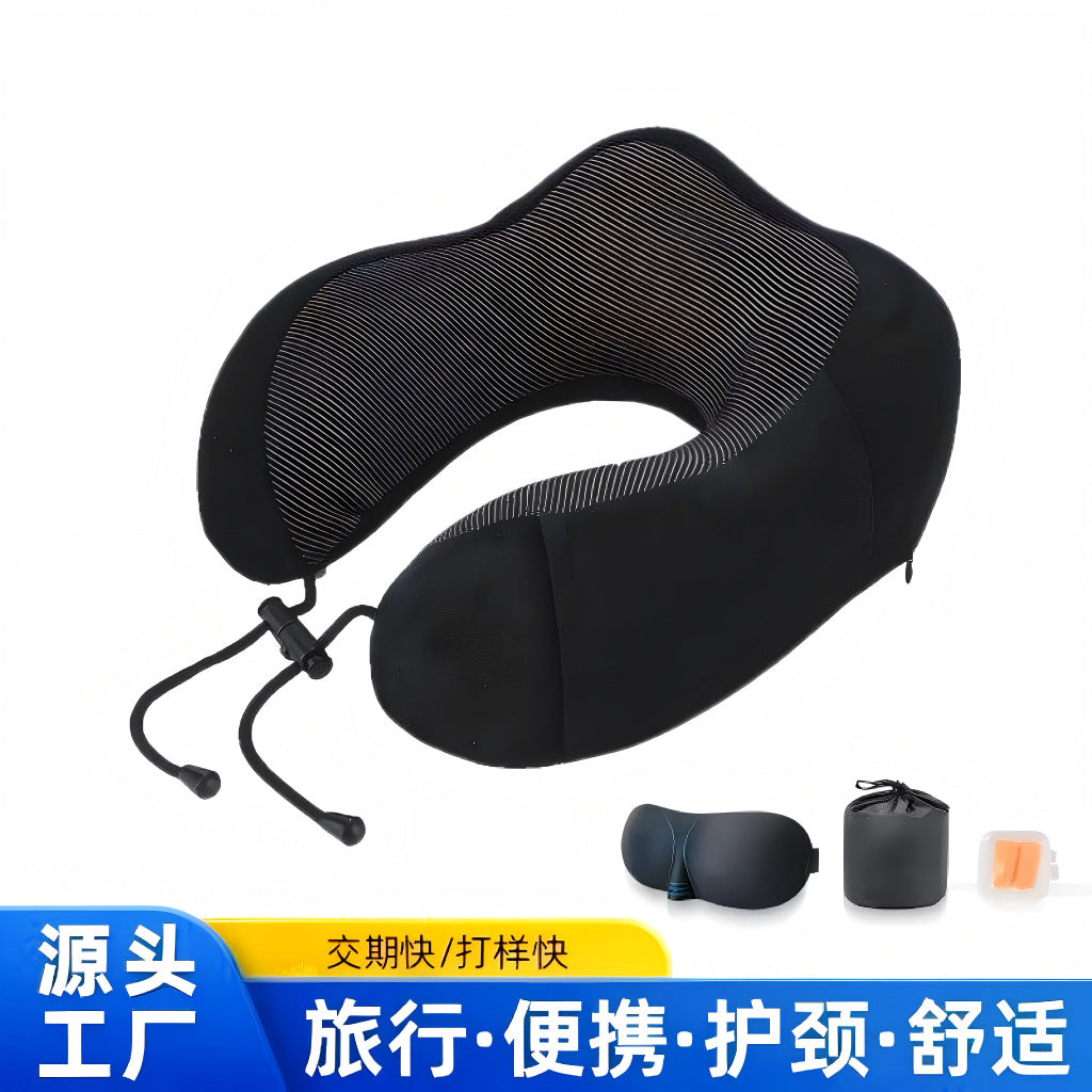 Wholesale U-Shaped Pillow Memory Foam U-Shaped Neck Pillow with Logo Storage Travel Portable Cross-Border Neck Pillow Neck Support Pillow U-Shaped Pillow - image 1