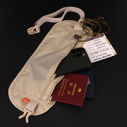 Close-Fitting Anti-Theft Document Bag, Overseas Travel Wallet, Passport Bag, Card Bag, Thin Mobile Phone Waist Bag, Travel Anti-Theft Bag - image 1