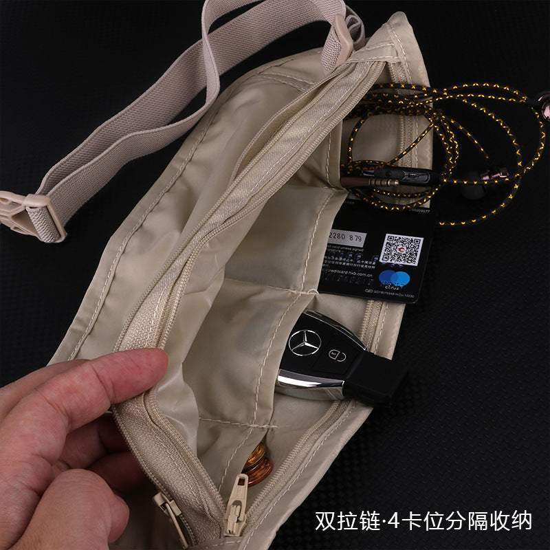 Close-Fitting Anti-Theft Document Bag, Overseas Travel Wallet, Passport Bag, Card Bag, Thin Mobile Phone Waist Bag, Travel Anti-Theft Bag - image 2