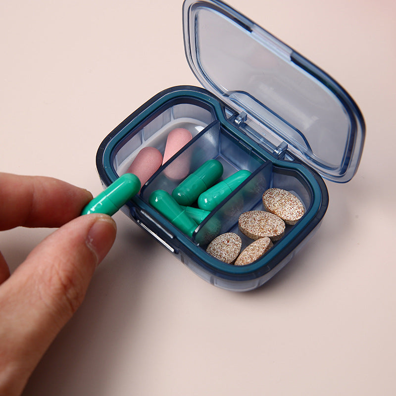 Portable Mini medicine box small size portable medicine box for morning, middle and night 3-grid pill storage sub-packing box in stock - image 3