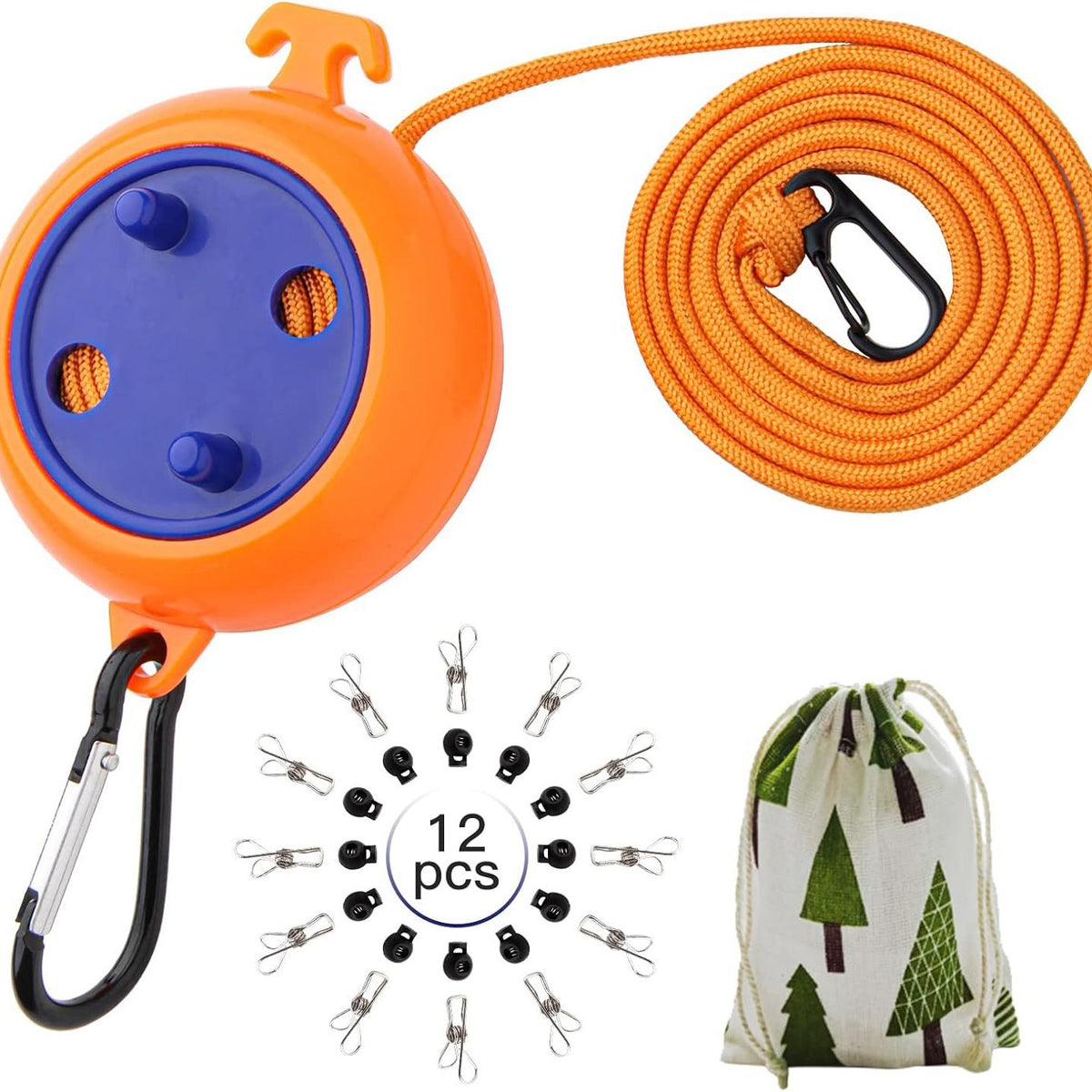 Outdoor travel portable windproof non-slip clothesline business trip Hotel indoor retractable clip clothes drying clothesline - image 1