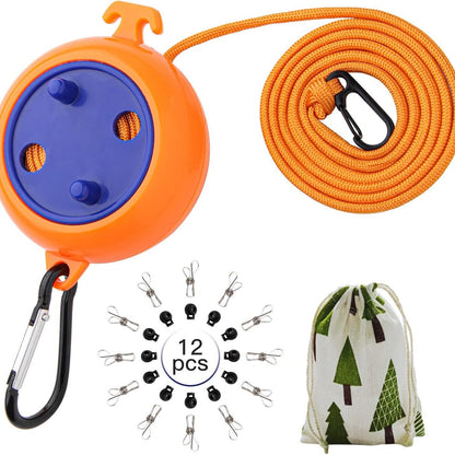 Outdoor travel portable windproof non-slip clothesline business trip Hotel indoor retractable clip clothes drying clothesline - image 1