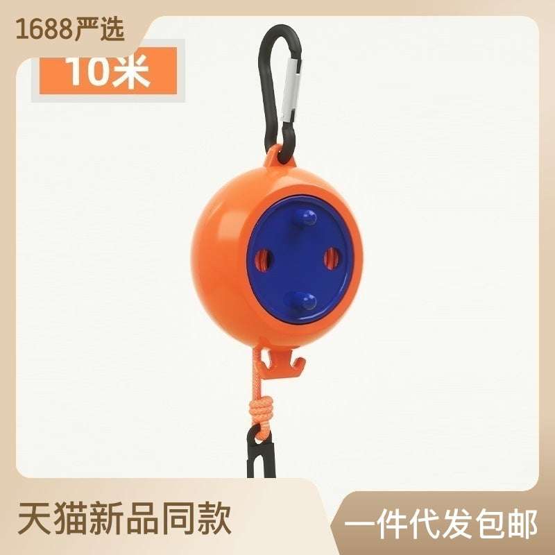 Outdoor travel portable windproof non-slip clothesline business trip Hotel indoor retractable clip clothes drying clothesline - image 3