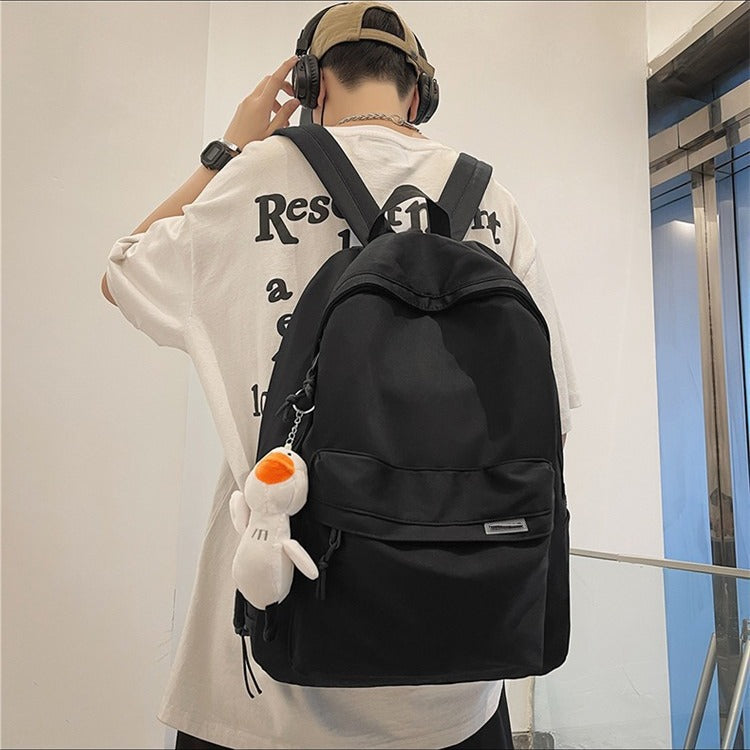 Backpack men's simple large capacity travel backpack women's casual Japanese junior high school student schoolbag men - image 2