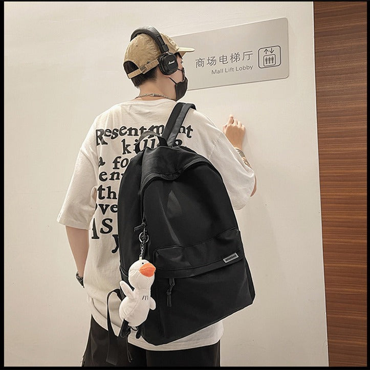 Backpack men's simple large capacity travel backpack women's casual Japanese junior high school student schoolbag men - image 3